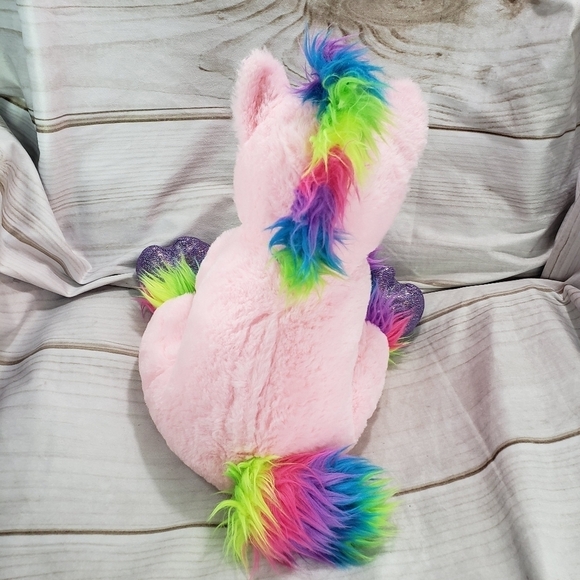 Bear Factory Pink Rainbow Unicorn 12 Inch Plush Stuffed Animal 2017 Floppy - Picture 5 of 8
